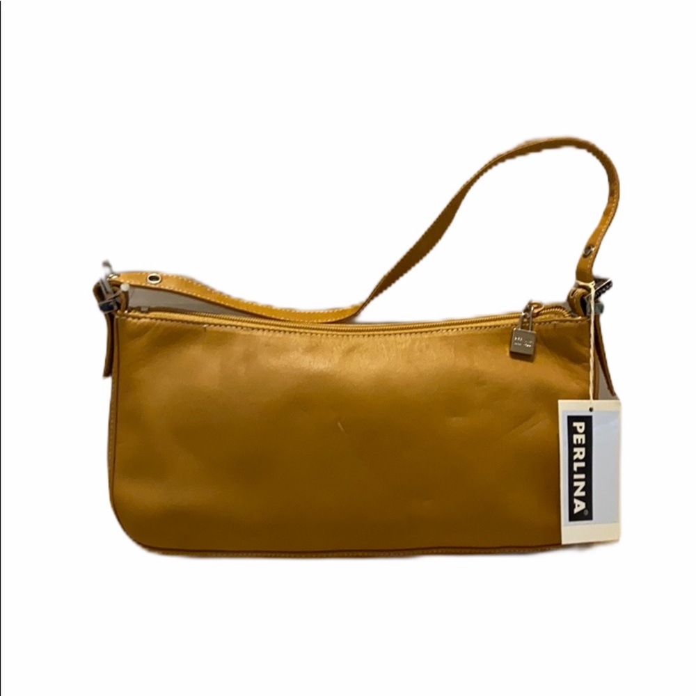 Perlina leather camel color Purse